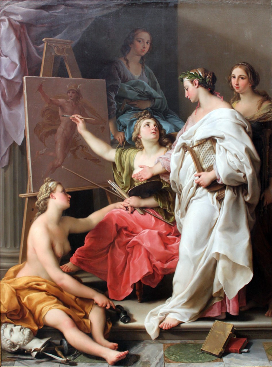 Pompeo Girolamo Batoni (Lucca 1708 – 1787 Rom), Allegorie der Künste, 1740, Öl auf Leinwand, 175,4 x 138,0 cm, Frankfurt am Main Städel Museum.